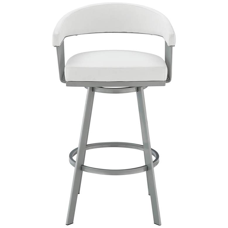 Image 5 Chelsea 25" White Faux Leather Silver Metal Counter Stool more views