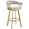 Chelsea 26 in. Swivel Bar Stool in Brushed Stainless Steel and Taupe Fabric