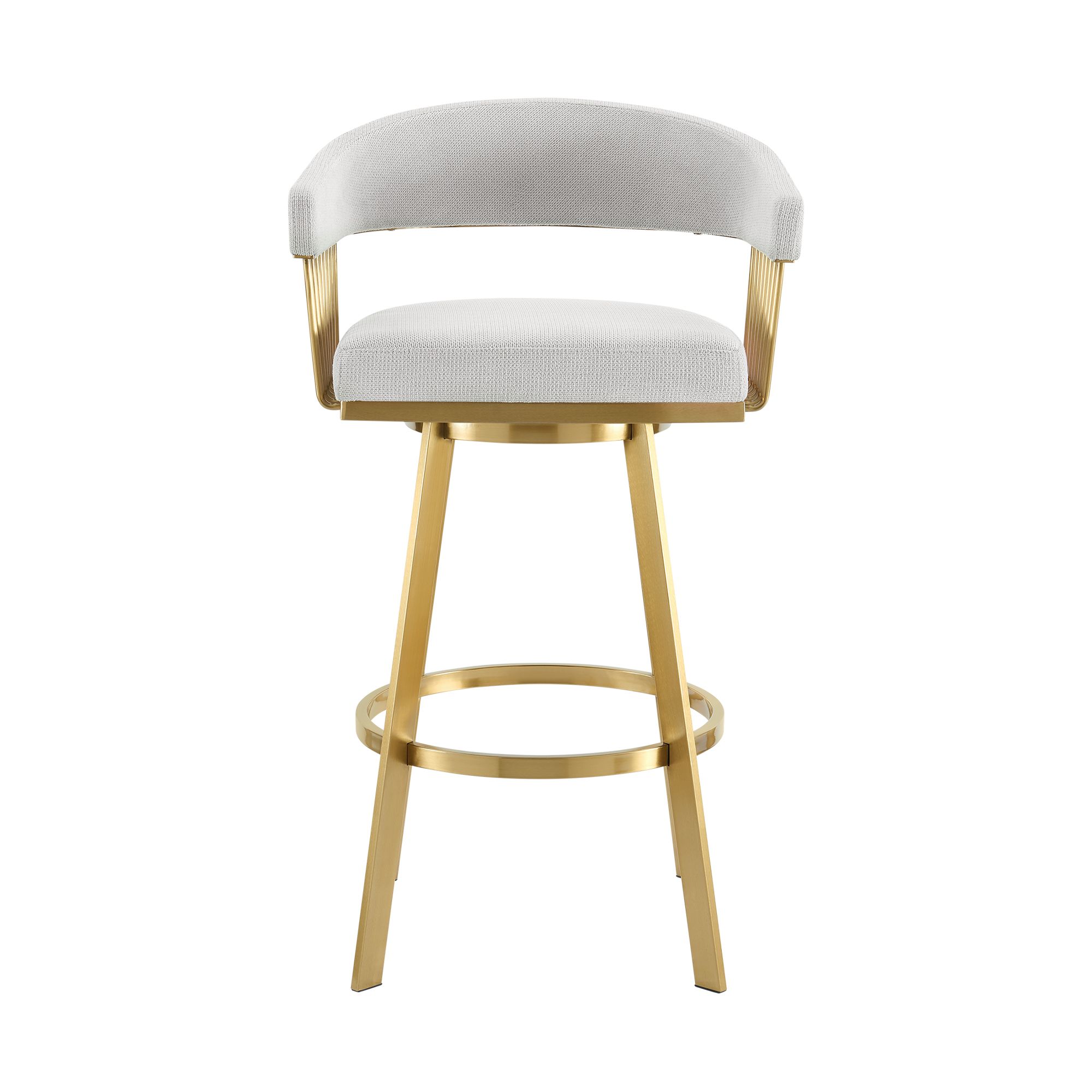 Image 5 Chelsea 26 in. Swivel Bar Stool in Brushed Stainless Steel, Silver Fabric more views