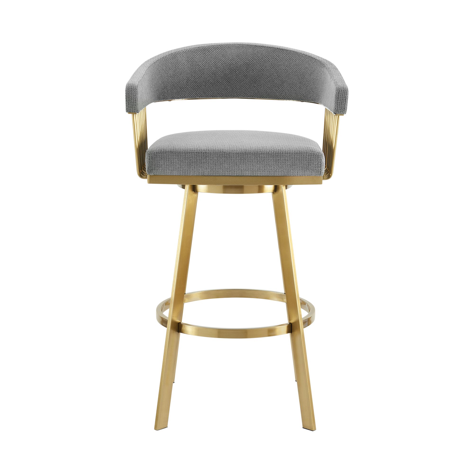 Image 5 Chelsea 26 in. Swivel Bar Stool in Stainless Steel, Anchor Gray Fabric more views