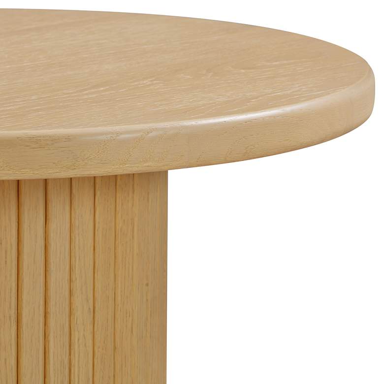 Image 4 Chelsea 26 inch Wide Natural Oak Wood Round Entry Table more views