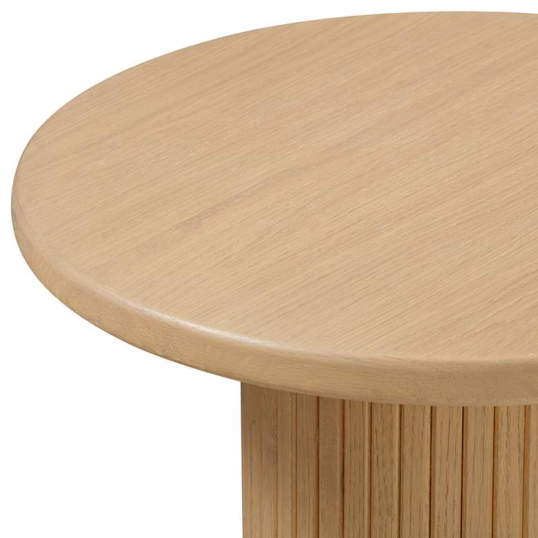 Image 5 Chelsea 26" Wide Natural Oak Wood Round Entry Table more views