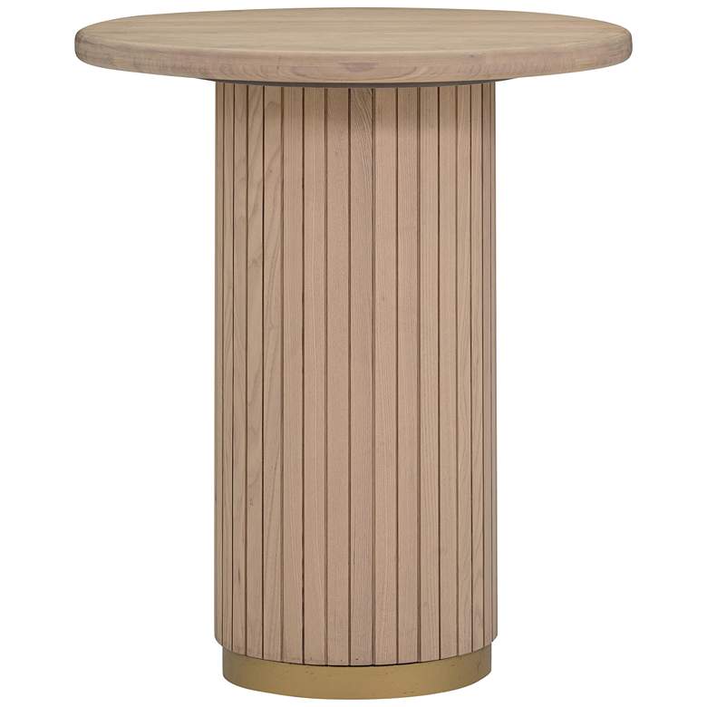 Image 7 Chelsea 26 inch Wide Natural Oak Wood Round Entry Table more views