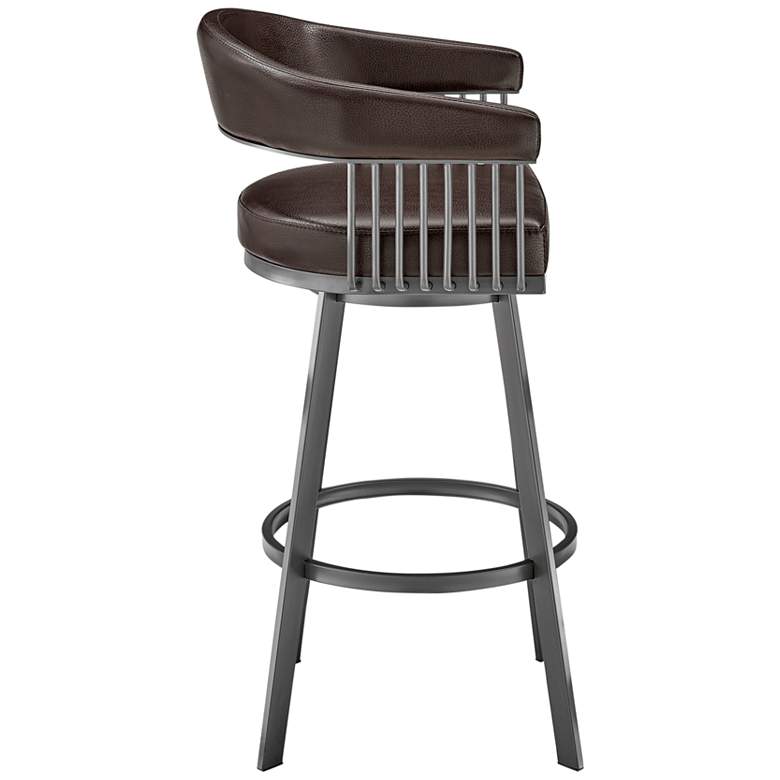 Image 6 Chelsea 29" Chocolate Faux Leather Swivel Bar Stool more views