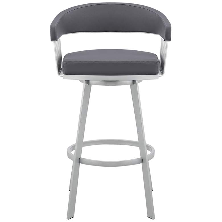 Image 7 Chelsea 29" Slate Gray Faux Leather Swivel Bar Stool more views