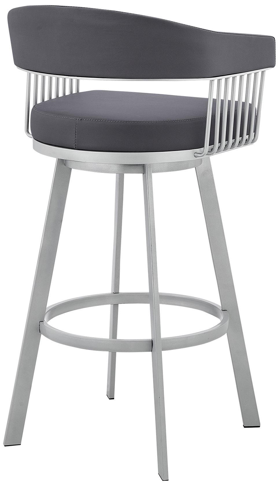 Chelsea 29" Slate Gray Faux Leather Swivel Bar Stool