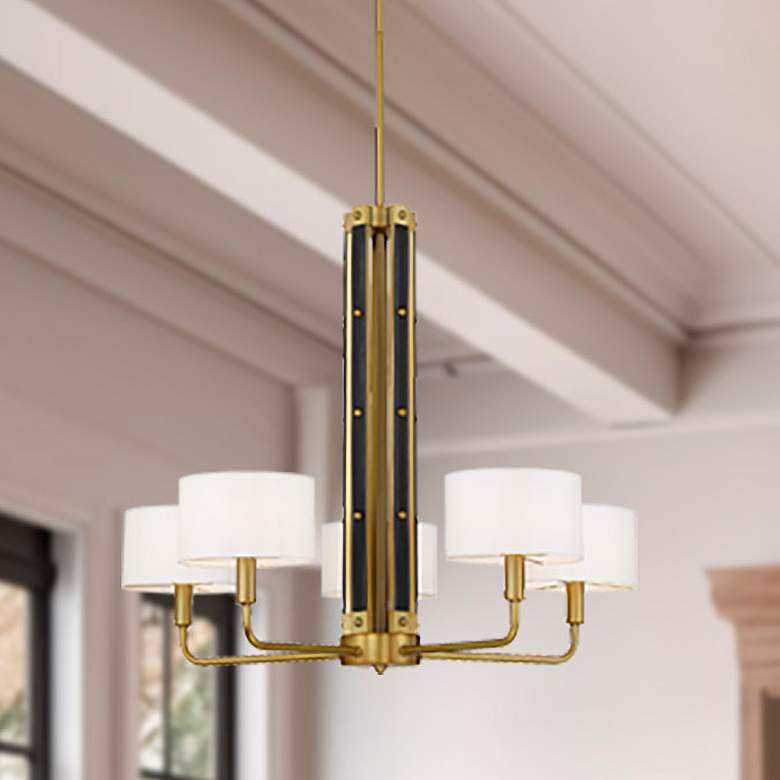 Image 1 Chelsea 30" Wide Soft Brass 5-Light Chandelier