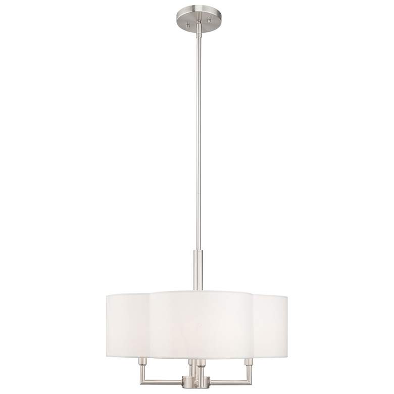 Image 1 Chelsea 4 Light Brushed Nickel Pendant Chandelier