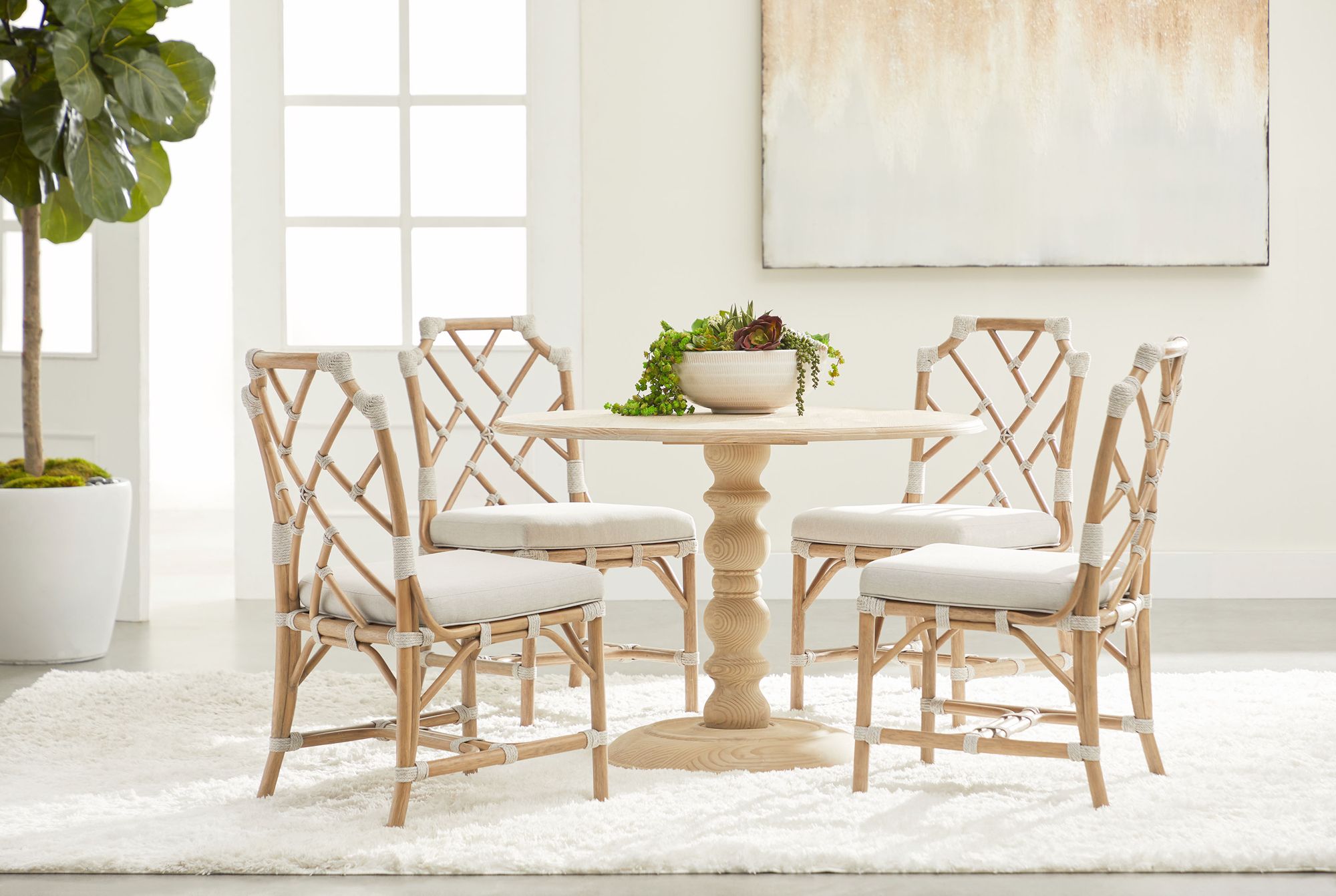 Chelsea 42" Round Dining Table, Smoke Gray Pine