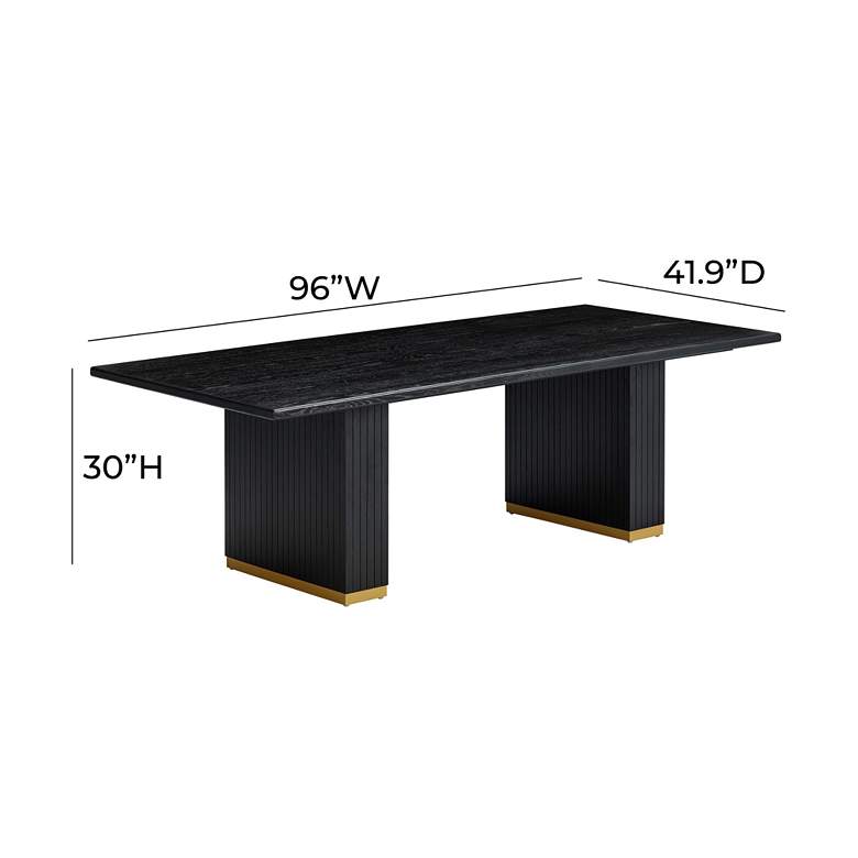 Image 7 Chelsea 47 1/4" Wide Black Oak Wood Rectangular Dining Table more views
