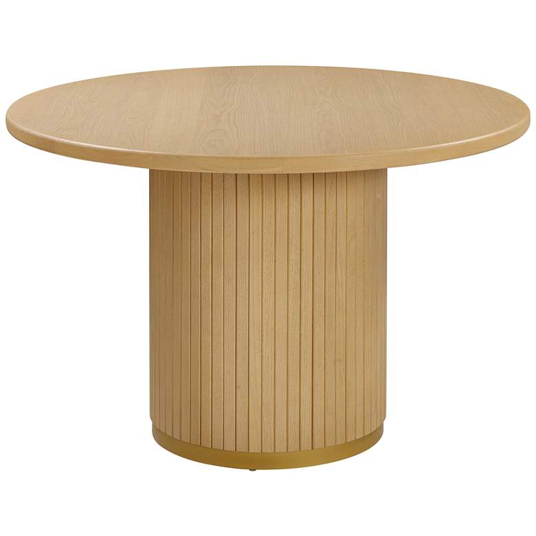 Image 2 Chelsea 47 1/4 inch Wide Round Natural Oak Round Dining Table