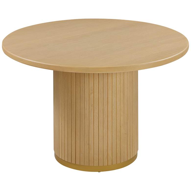 Image 4 Chelsea 47 1/4" Wide Round Natural Oak Round Dining Table more views