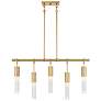 Thumbnail3 of Chelsea 5-Light Linear Chandelier in Warm Brass more views