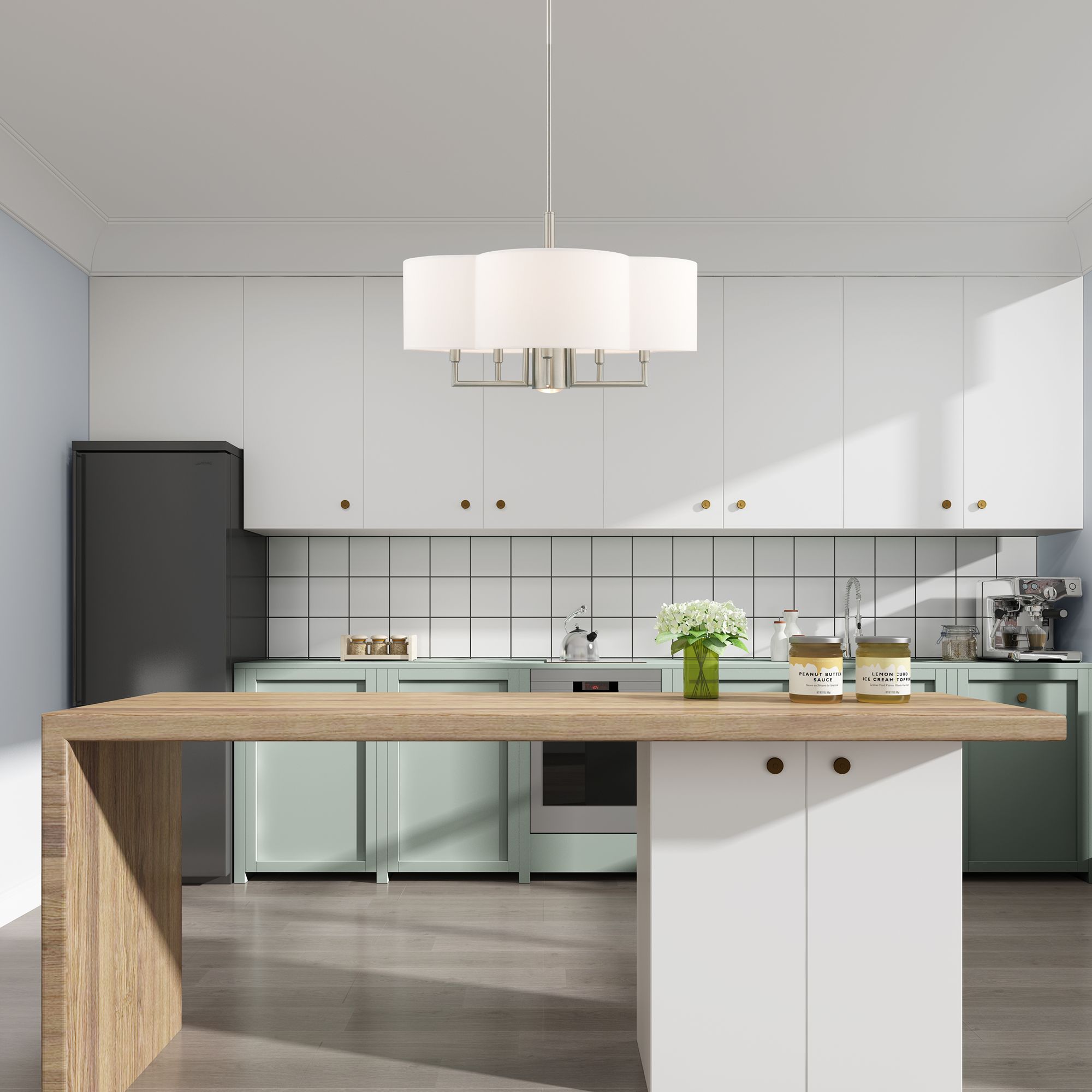 Chelsea 6 Light Brushed Nickel Pendant Chandelier