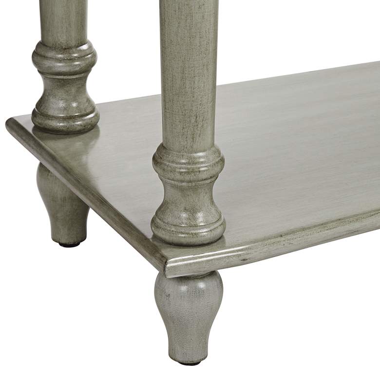 Image 5 Chelsea 62" Wide Antiqued Gray Wood 2-Drawer Console Table more views