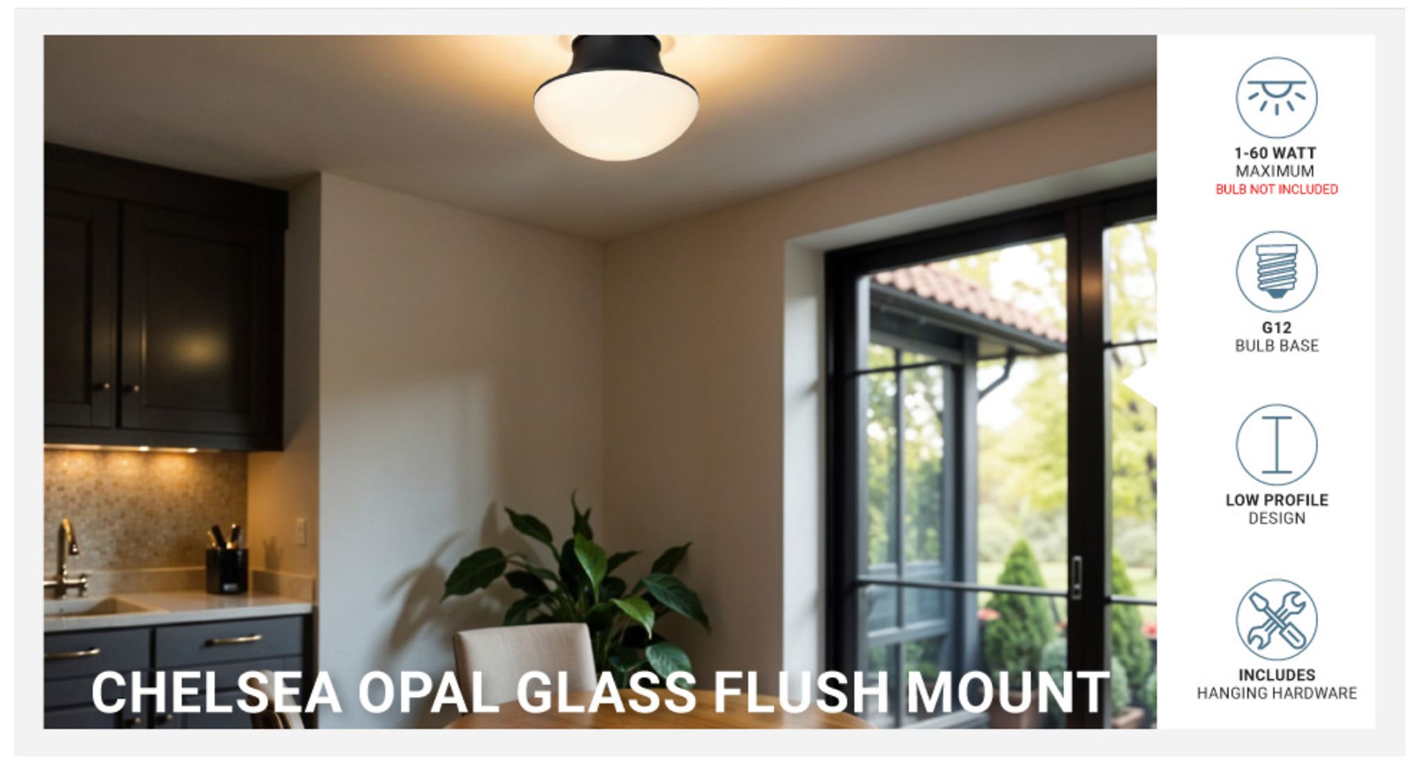 Chelsea 7" Wide Black Flush Mount