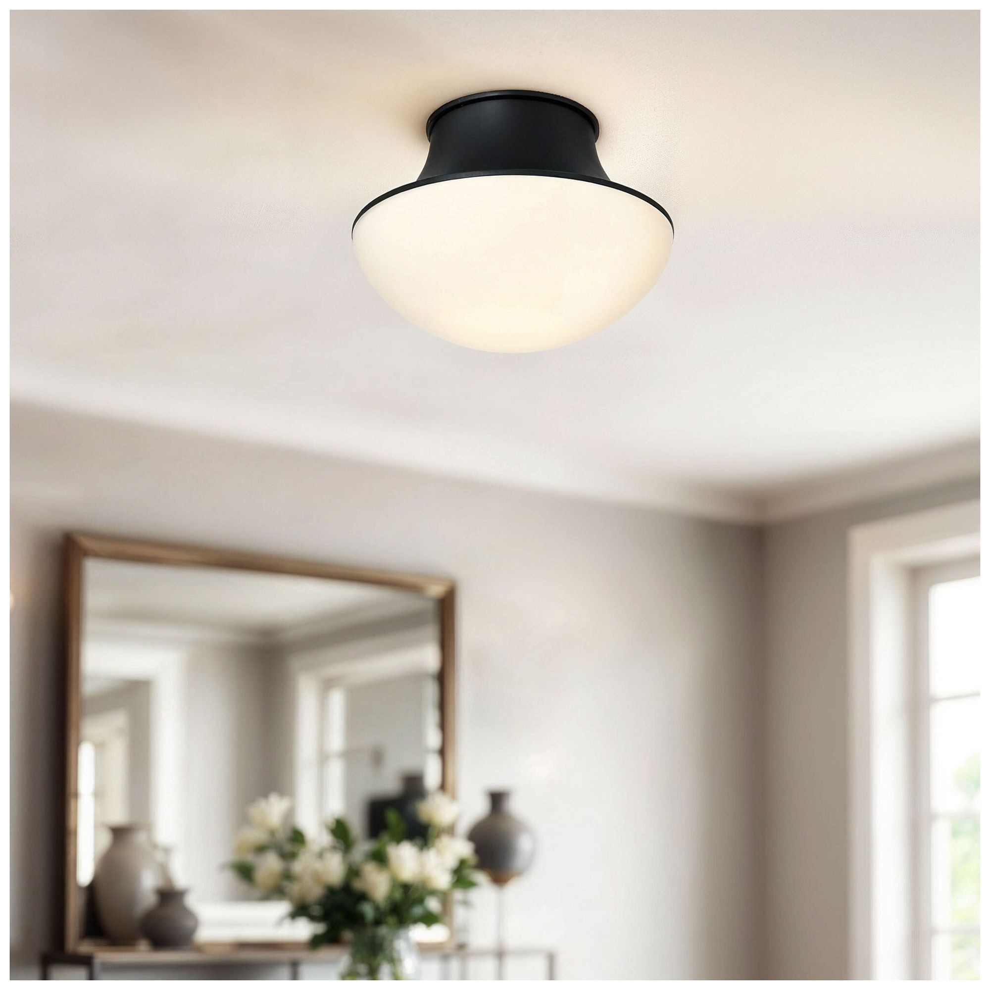 Chelsea 7" Wide Black Flush Mount