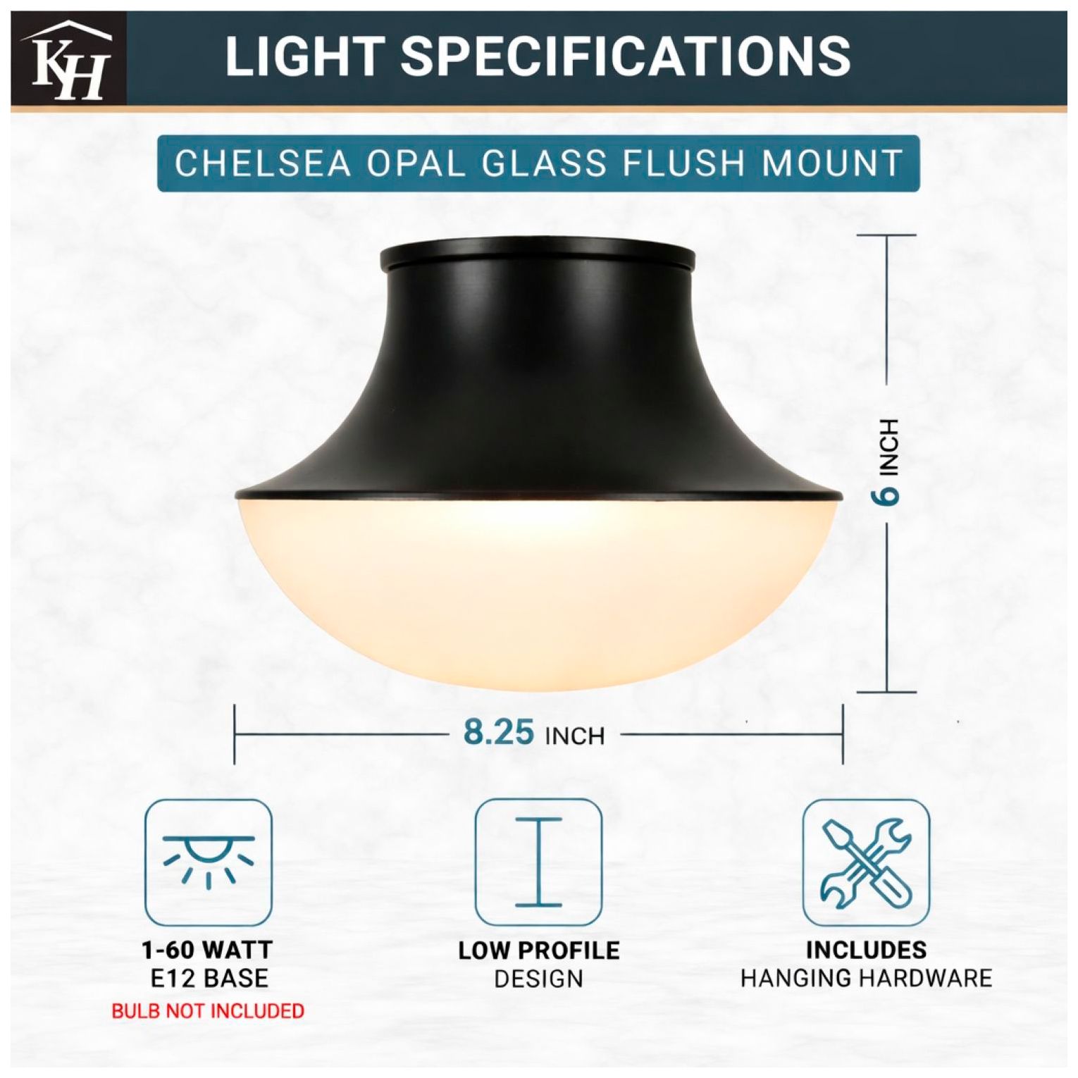 Chelsea 7" Wide Black Flush Mount