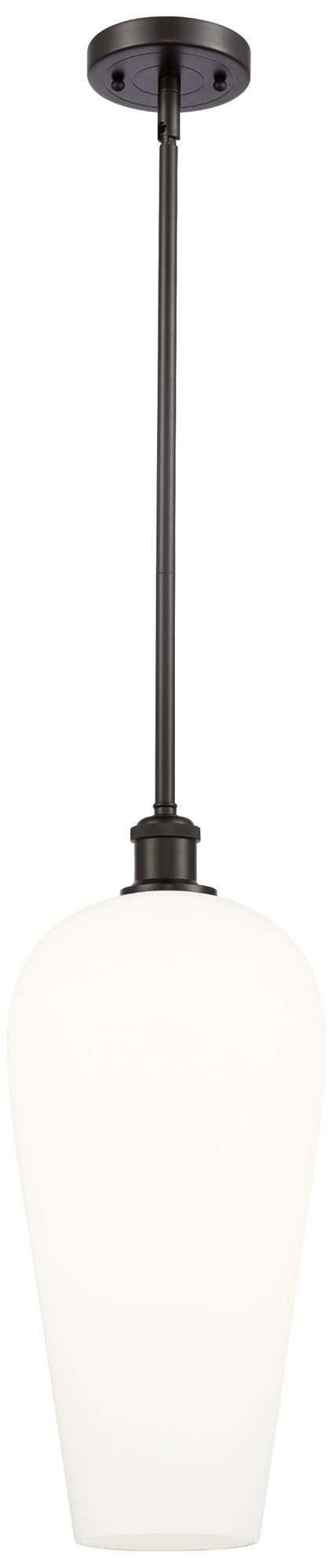 Chelsea 8" Wide Oil Rubbed Bronze Stem Hung Mini Pendant with White Sh
