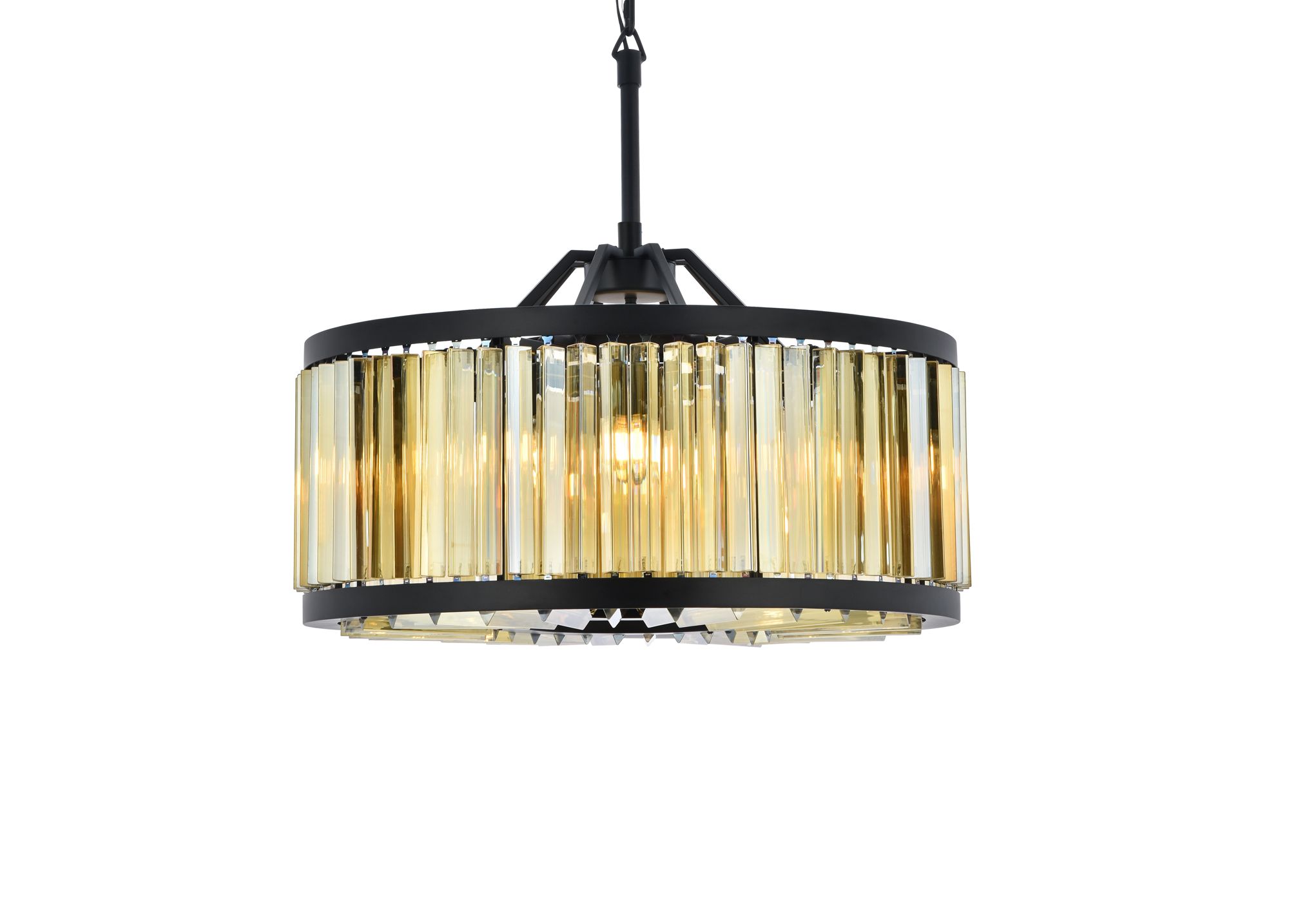 Image 4 Chelsea 8 Light Matte Black Chandelier Golden Teak more views