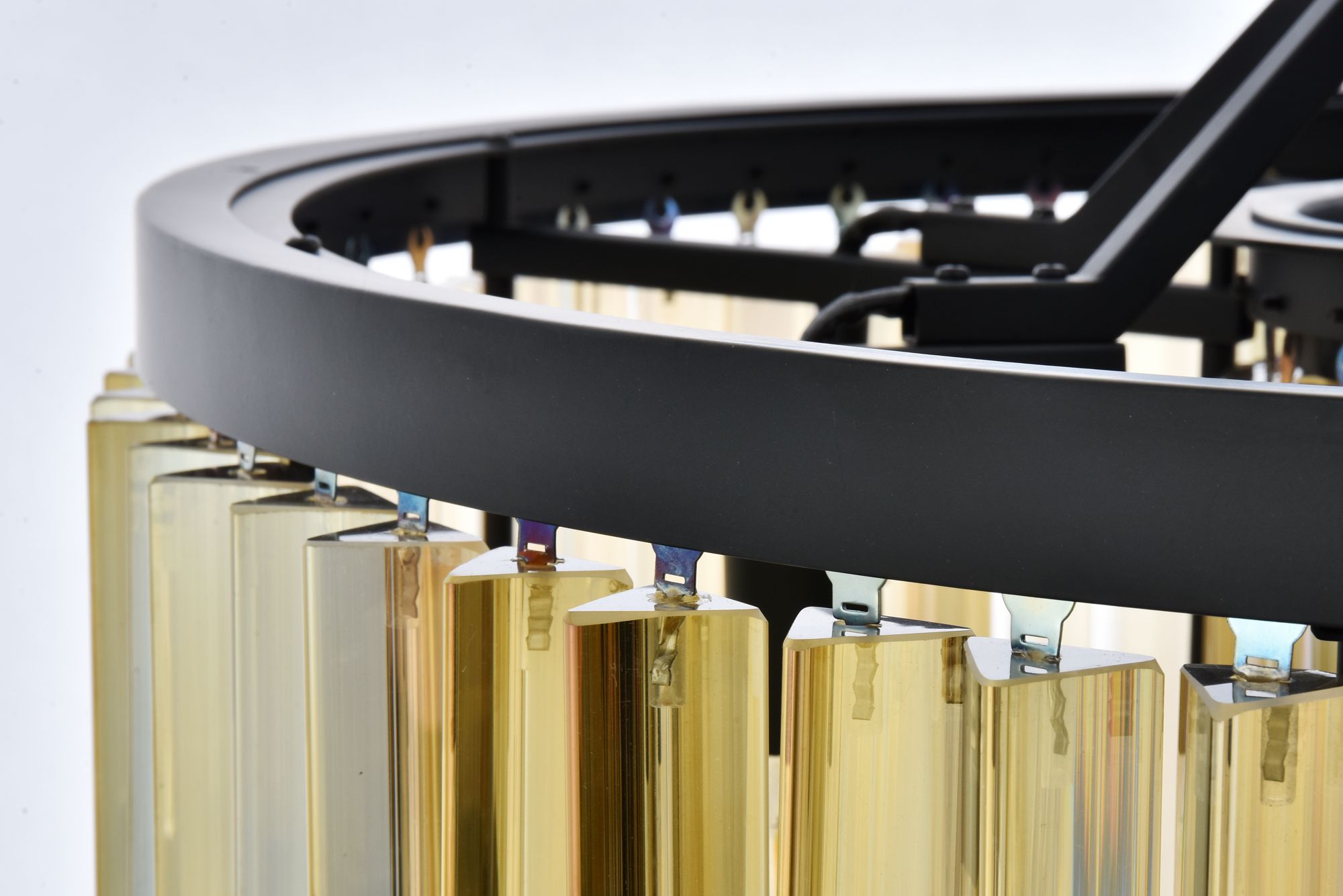 Image 7 Chelsea 8 Light Matte Black Chandelier Golden Teak more views