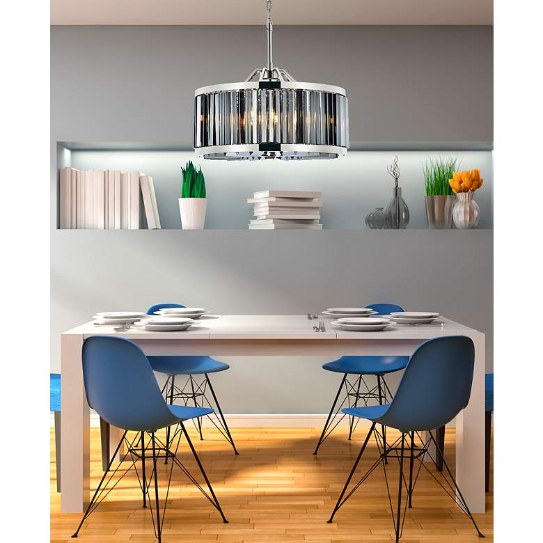 Image 3 Chelsea 8 Light Polished Nickel Chandelier Silver Shade (Grey) more views