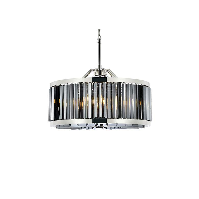 Image 4 Chelsea 8 Light Polished Nickel Chandelier Silver Shade (Grey) more views