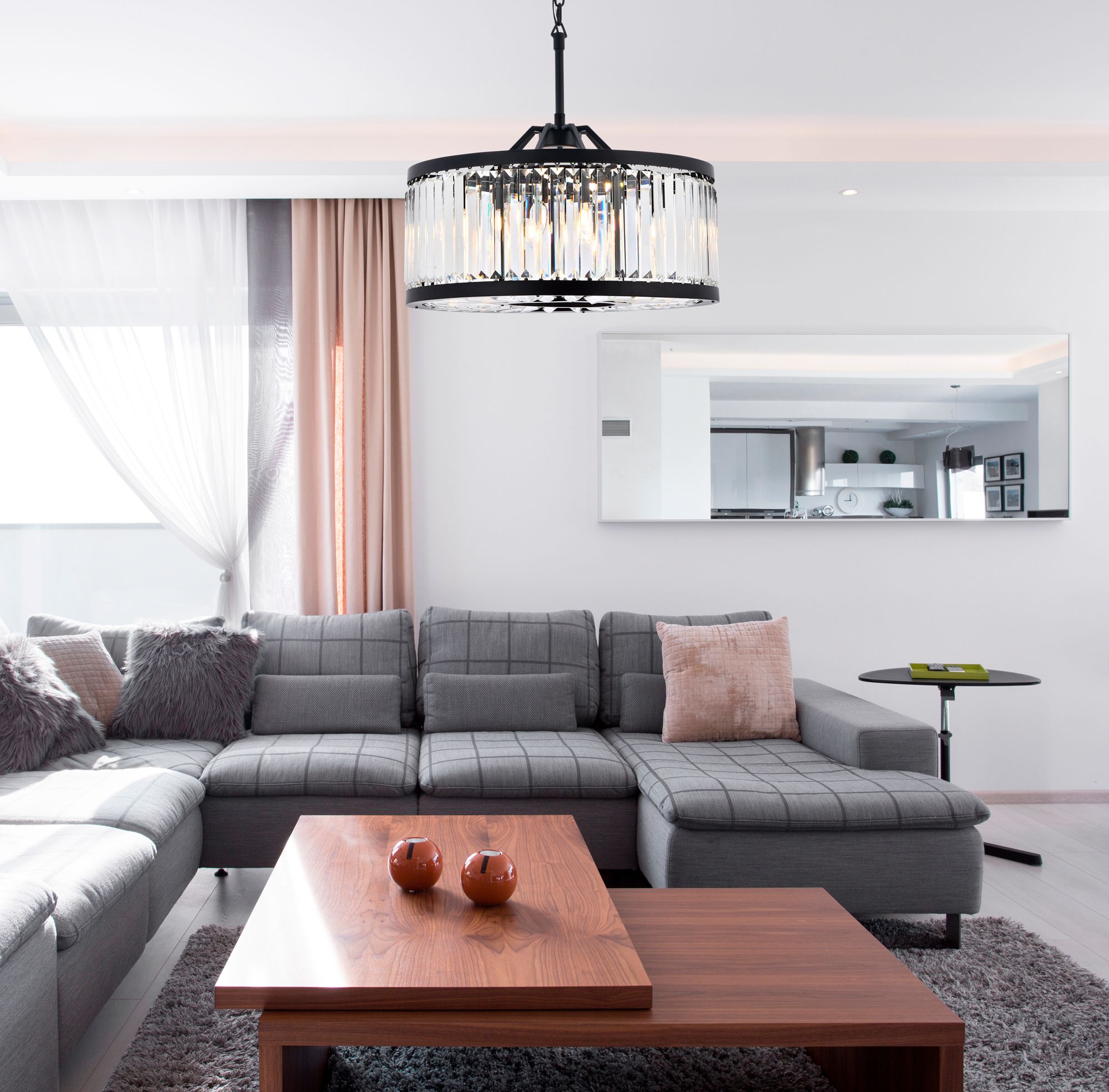 Image 2 Chelsea 8 Lt Matte Black Chandelier Clear more views