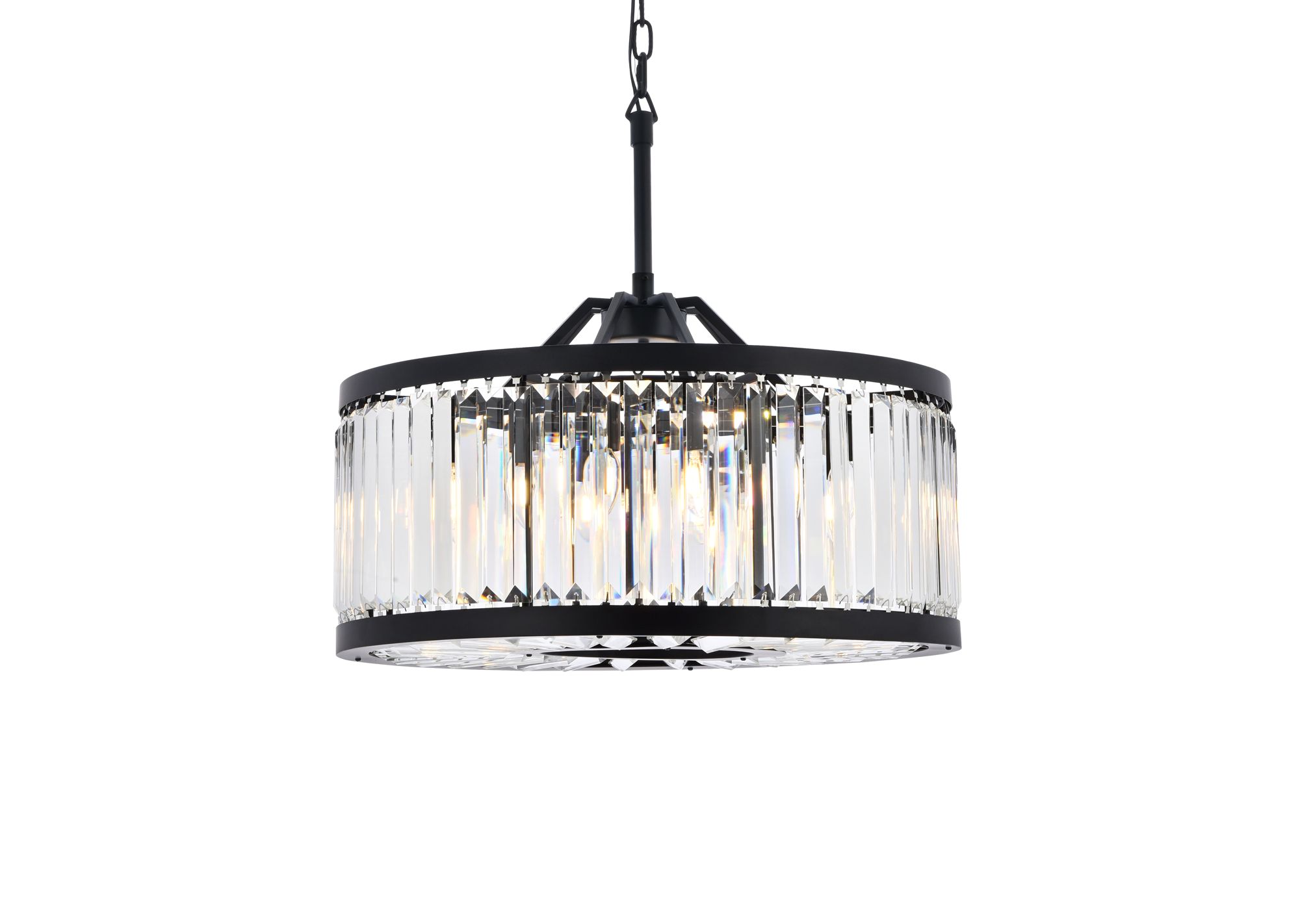 Image 3 Chelsea 8 Lt Matte Black Chandelier Clear more views