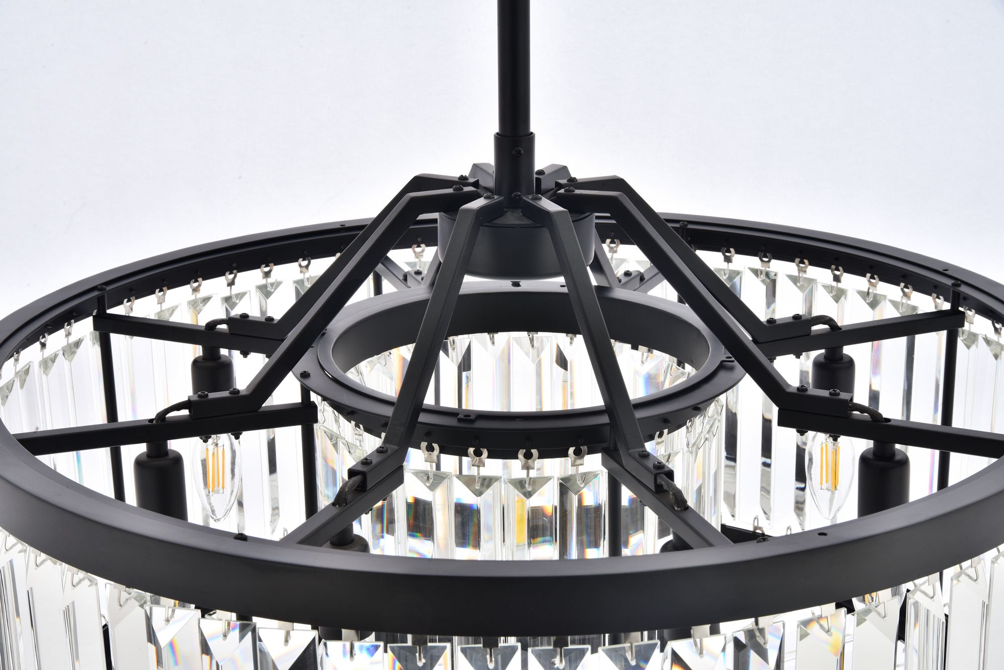 Image 5 Chelsea 8 Lt Matte Black Chandelier Clear more views