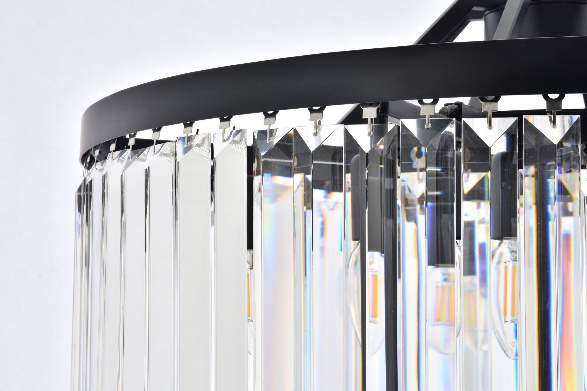 Image 6 Chelsea 8 Lt Matte Black Chandelier Clear more views