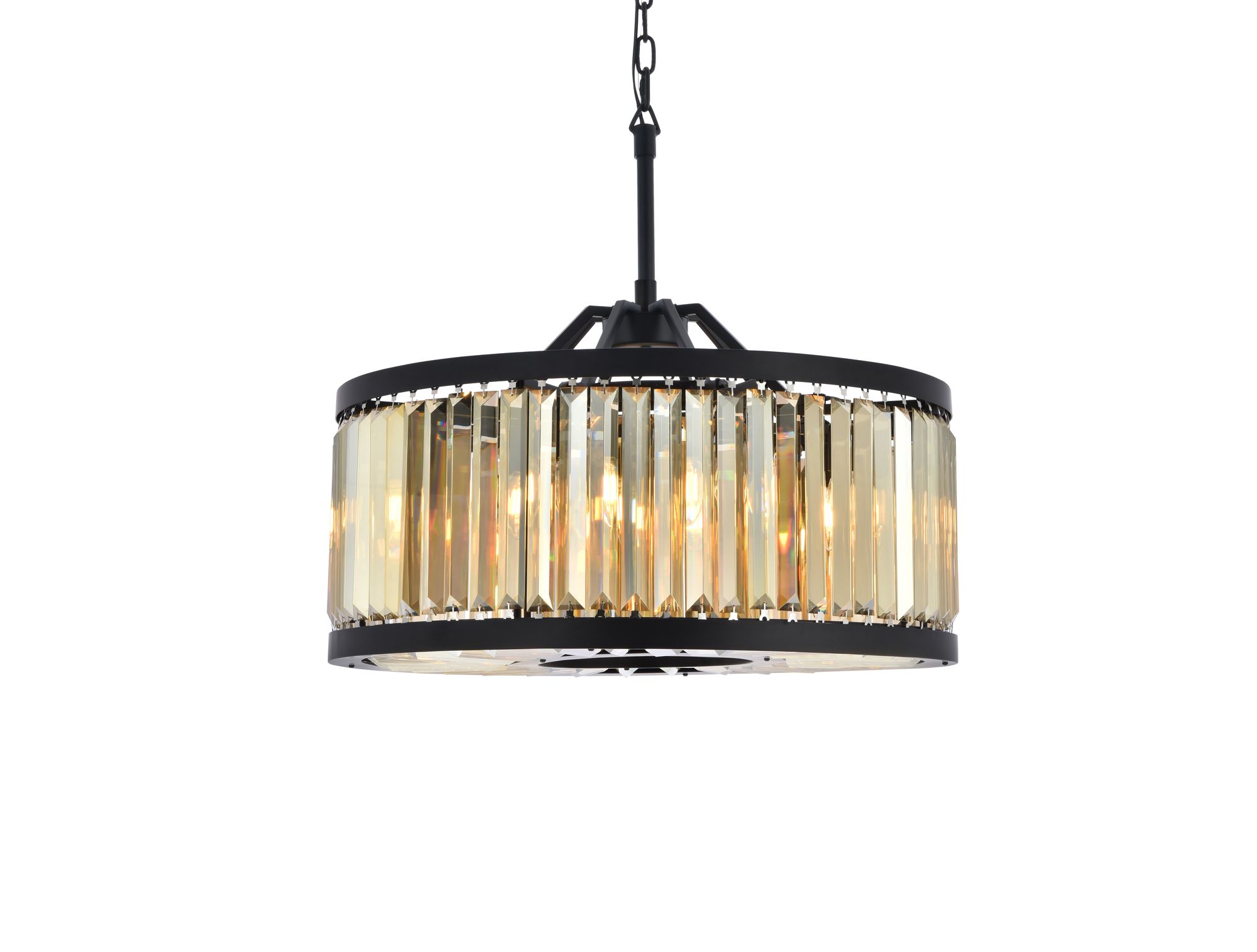 Image 4 Chelsea 8 Lt Matte Black Chandelier Golden Teak more views