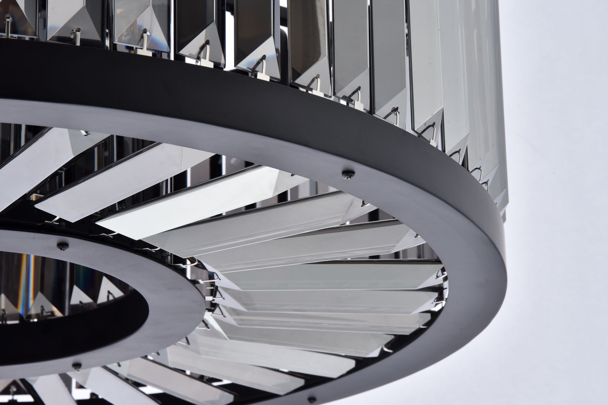 Image 5 Chelsea 8 Lt Matte Black Chandelier Silver Shade (Grey) more views