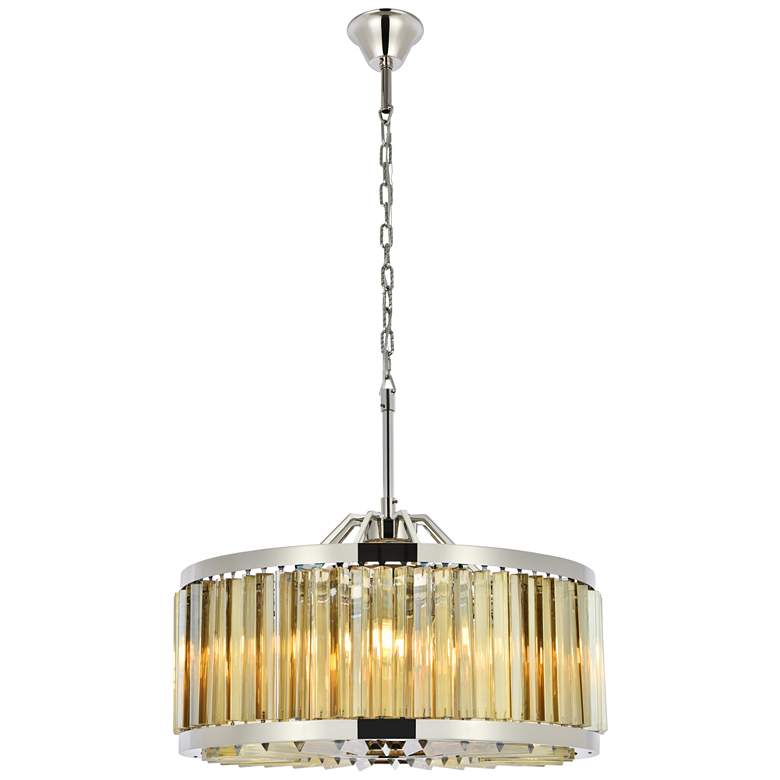 Image 1 Chelsea 8 Lt Polished Nickel Chandelier Golden Teak