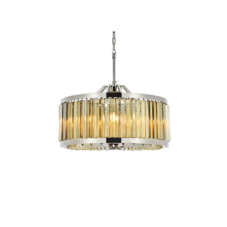 Image 4 Chelsea 8 Lt Polished Nickel Chandelier Golden Teak more views