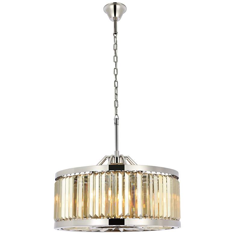 Image 2 Chelsea 8 Lt Polished Nickel Chandelier Golden Teak