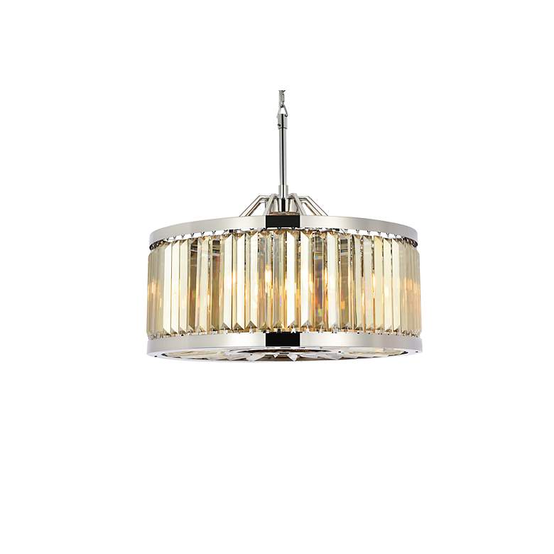 Image 4 Chelsea 8 Lt Polished Nickel Chandelier Golden Teak more views