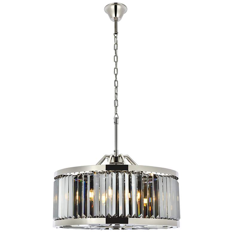 Image 1 Chelsea 8 Lt Polished Nickel Chandelier Silver Shade (Grey)