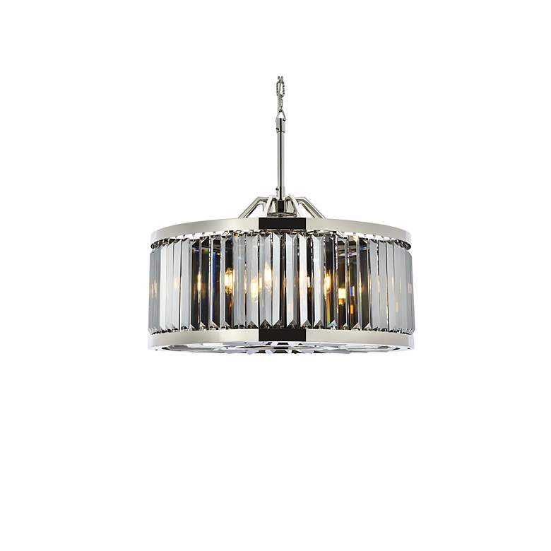 Image 4 Chelsea 8 Lt Polished Nickel Chandelier Silver Shade (Grey) more views
