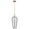 Chelsea 8"W Antique Brass Stem Hung Mini Pendant With Light Smoke Shade