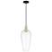 Chelsea 8"W Black Antique Brass Cord Hung Mini Pendant With Clear Shade