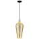 Chelsea 8"W Black Antique Brass Cord Mini Pendant With Mercury Shade