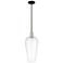 Chelsea 8"W Black Antique Brass Stem Hung Mini Pendant With Clear Shade