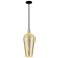 Chelsea 8"W Black Antique Brass Stem Mini Pendant With Mercury Shade