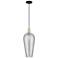 Chelsea 8"W Black Brass Cord Mini Pendant With Light Smoke Shade