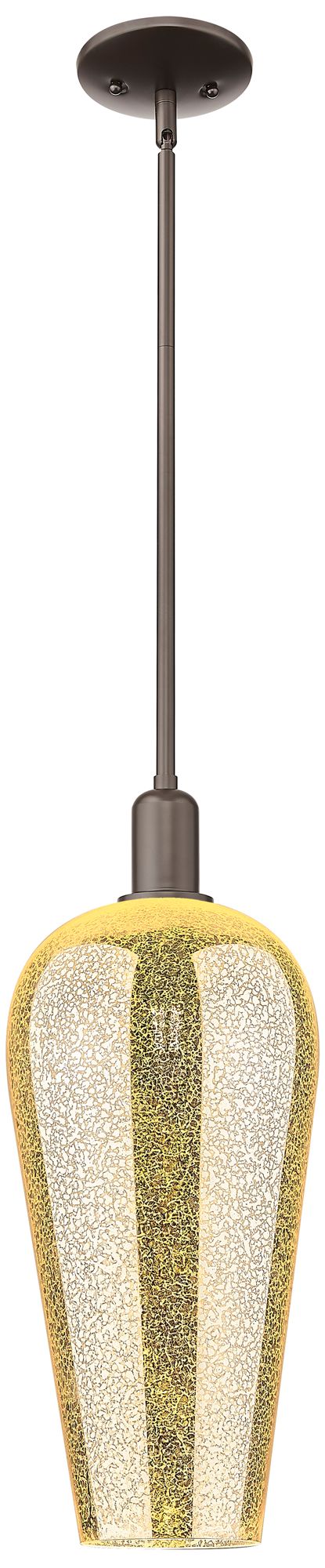 Chelsea 8"W Oil Rubbed Bronze Stem Mini Pendant With Mercury Shade