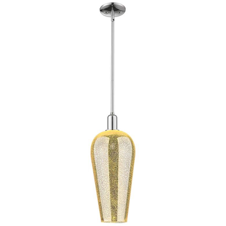 Image 1 Chelsea 8"W Polished Chrome Stem Hung Mini Pendant With Mercury Shade