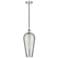 Chelsea 8"W Polished Nickel Cord Hung Mini Pendant with Light Smoke Shade