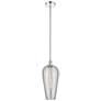 1_Chelsea 8"W Polished Nickel Stem Hung Mini Pendant with Light Smoke Shade
