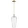 Chelsea 8" Wide Antique Brass Stem Hung Mini Pendant With Seedy Shade